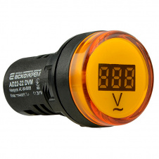 Вольтметр желтый цифровой AD22-22 DVM 80-500 В AC АскоУкрем