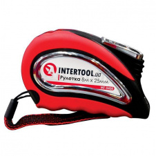 Рулетка с металлическим полотном 8 м x 25 мм, автостоп полотна INTERTOOL MT-0408