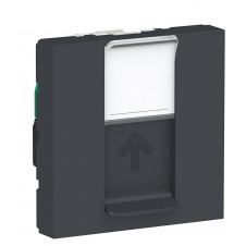 Одинарная компьютерная розетка Schneider Electric NU341154 RJ45 cat.5e UTP с полем для надписи 2М (антрацит)