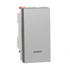 Одноклавишный переключатель Schneider Electric NU310330S с нейтралью 10А 1М (алюминий)