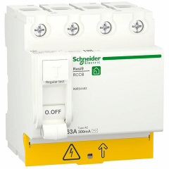 Дифференциальное реле Schneider Electric Resi9 63A 4P 300mA АС (R9R54463) Луцьк