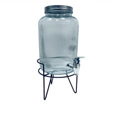 Лимонадник скляний S&T 9036-2 з металевою кришкою на підставці 3,8 л (23659) Київ