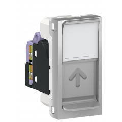 Одинарная компьютерная розетка Schneider Electric NU341430 RJ45 cat.6 UTP с полем для надписи 1М (алюминий) Львів
