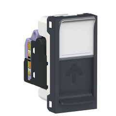 Одинарная компьютерная розетка Schneider Electric NU341454 RJ45 cat.6 UTP с полем для надписи 1М (антрацит) Житомир