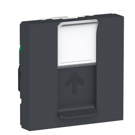 Одинарная компьютерная розетка Schneider Electric NU341154 RJ45 cat.5e UTP с полем для надписи 2М (антрацит)