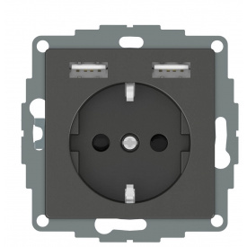 USB розетка Schuko Schneider Electric Merten System M MTN2366-0414 2 USB (антрацит)