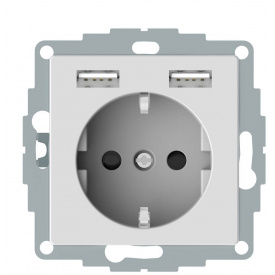 USB розетка Schuko Schneider Electric Merten System M MTN2366-0325 2 USB (активно белый)