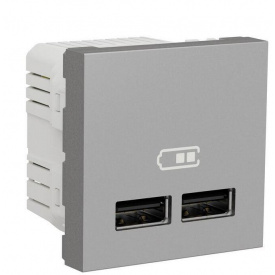 Двойная USB розетка Schneider Electric NU341830 2.1А 2М (алюминий)