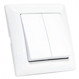 Выключатель 2-клавишный белый Horoz Electric TINA (112-005-0003-010)