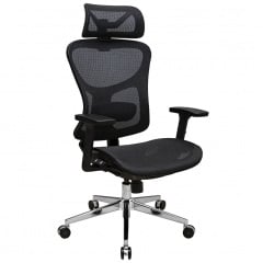Офісне крісло Ергостар Richman Чорне з регульованими поперековою підтримкою підголівником підлокітниками Київ