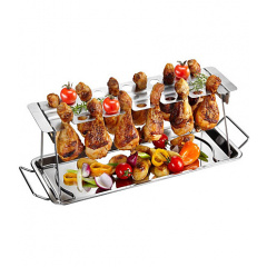 Подставка для приготовления куриных ножек A-Plus KF-0982 43,5х14,5 см Серебристый (23502) Хмельницкий