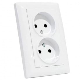 Розетка двойная без заземления белая Horoz Electric TINA (112-005-0018-010)