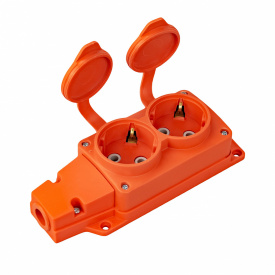 Колодка Horoz Electric 2 гнезда с крышкой оранжевая (221-000-201)