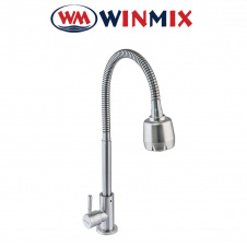 Однокран для холодной воды черный рефлекторный Winmix MONO-01 SUS 1/2" Reflector SUS304, из нержавеющей стали, Польша