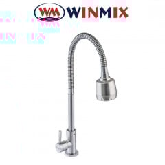 Однокран для холодной воды черный рефлекторный Winmix MONO-01 SUS 1/2" Reflector SUS304, из нержавеющей стали, Польша Долина