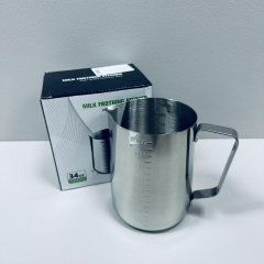 Молочник из нержавеющей стали Stenson R92698-1,0 без крышки с мерной шкалой 1 л Стальной (23537) Ровно