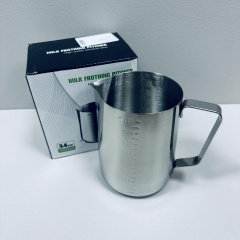 Молочник из нержавеющей стали Stenson R92698-1,0 без крышки с мерной шкалой 1 л Стальной (23537) Ровно