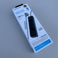 Мережевий подовжувач Borofone BAC8 16643 на 3 розетки 3 USB-А та 1 USB-C порт 3 м Чорний (23753) Київ