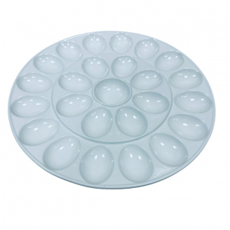 Блюдо порцелянове для яєць Stenson 3442 34 см Білий (23604)