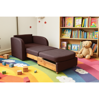 Диван-кресло мягкий раскладной Tobi Sho Дрим рогожка Bahama Коричневый/45, 1140х850х730 мм