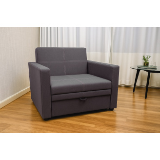 Диван-кресло мягкий раскладной Tobi Sho Максиан рогожка Bahama Серый/34, 1140х850х830 мм