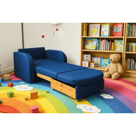 Кресло мягкое раскладное Tobi Sho Дрим для подростков рогожка Bahama Синий/30, 1040х850х730 мм
