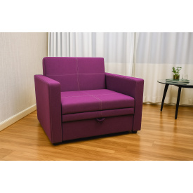 Диван-кресло мягкий раскладной Tobi Sho Максиан рогожка Bahama Ягодный/23, 1140х850х730 мм