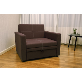 Диван-кресло мягкий раскладной Tobi Sho Максиан рогожка Bahama Коричневый/45, 1140х850х830 мм