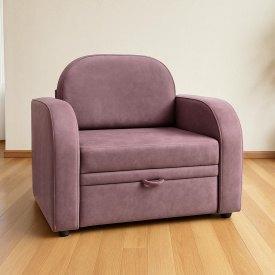Кресло-диван мягкое раскладное Tobi Sho Дрим велюр Mars Пудрово-сиреневый/11, 1140х850х830 мм