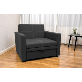 Диван-кресло мягкий раскладной Tobi Sho Максиан рогожка Bahama Темно-серый/32, 1140х850х730 мм