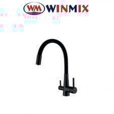 Смеситель для кухни рефлекторный черный, гусак с краном под осмос Winmix Sus REFLECTOR BLACK (Chr-021) SUS304 из нержавеющей стали, Польша