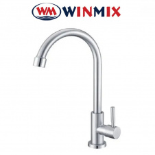 Однокран для холодной воды черный Winmix MONO-01 SUS Chrome 1/2" SUS304, из нержавеющей стали, Польша