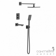 Душевая система скрытого монтажа с термостатом и изливом Imprese Bilovec t04800910STC матовая черная