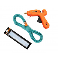 Набор Polax клеевой пистолет 60-100W стержни 6 шт шнур полипропиленовый 20м (337-006) Новомосковск