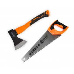 Набір Polax сокира 600 г і ножівка по мокрому дереву 400 мм (335-30) Тячев