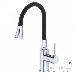 Смеситель для кухни с гибким изливом Imprese Argo-S f03409001EC хром/черный Кропивницкий