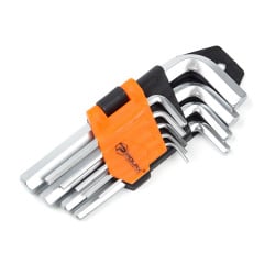 Набор шестигранных ключей Polax Г-образных 9 предметов 1.5-10 мм Cr-V (25-005) Покровск