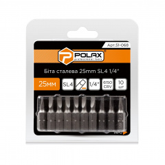 Біта сталева Polax 25 мм SL4 1/4 ,10 шт (51-068) Чернігів
