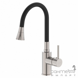 Смеситель для кухни с гибким изливом Imprese Argo-S f03409016ES нержавеющая сталь/черный
