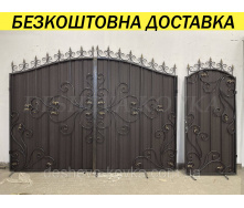 Ворота кованые из профнастила