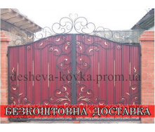 Ворота кованые из профнастила