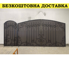 Ворота кованые из профнастила