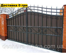 Ворота кованые из профнастила