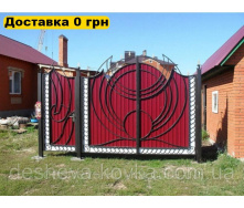 Кованые ворота из профнастила