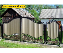 Ворота кованые из профнастила