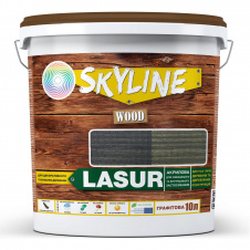 Лазурь декоративно-защитная для обработки дерева Skyline LASUR Wood Графитовый 10 л