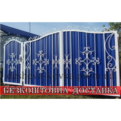 Ворота из коваными элементами и профнастила Чернігів