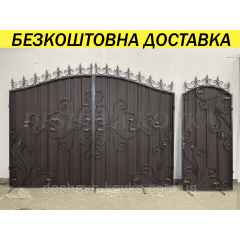 Ворота кованые из профнастила Лубни