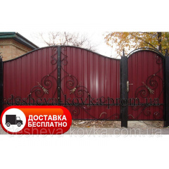 Кованые ворота из профнастила и элементами ковки Харьков