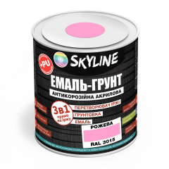 Эмаль-грунт акрил-полиуретановая шелковисто-матовая Skyline RAL 3015 3в1 Розовый 0,9 кг Хмельницкий